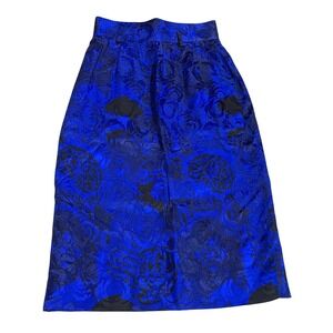 Jones New York Blue and Black Midi Skirt